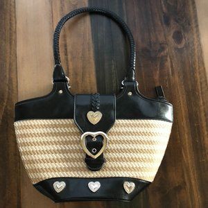 Purse Shoulder Bag Black/Beige